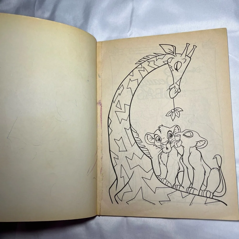 Vtg‎ 90s Disney Coloring Book Lion King Snow White Beauty & Beast Dumbo Rare